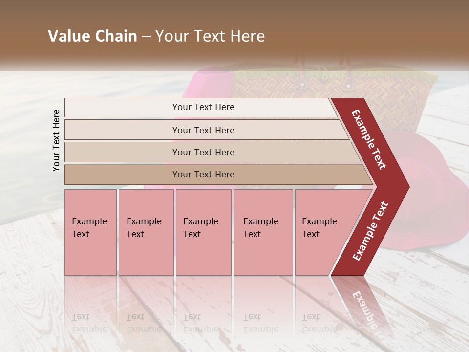 A Pink Hat And A Straw Bag On A Dock PowerPoint Template