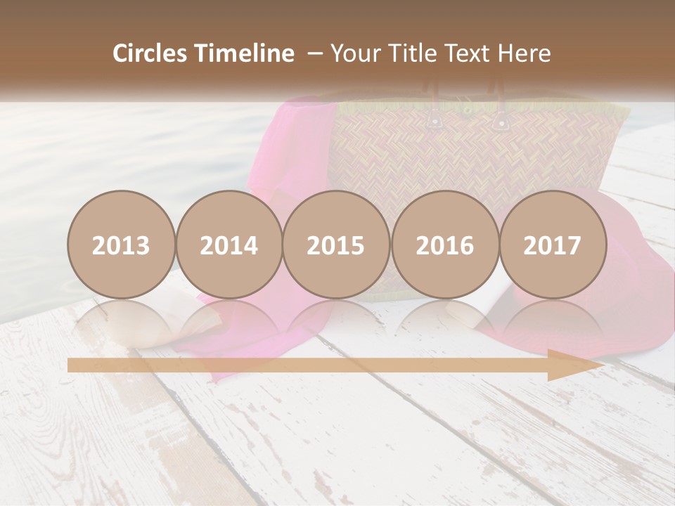 A Pink Hat And A Straw Bag On A Dock PowerPoint Template