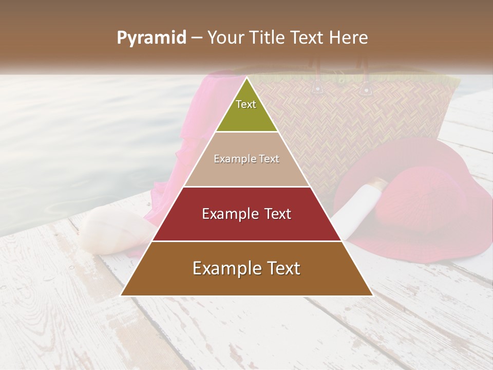 A Pink Hat And A Straw Bag On A Dock PowerPoint Template