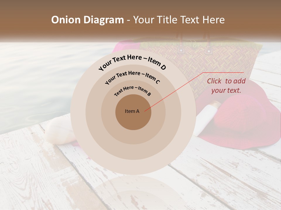 A Pink Hat And A Straw Bag On A Dock PowerPoint Template