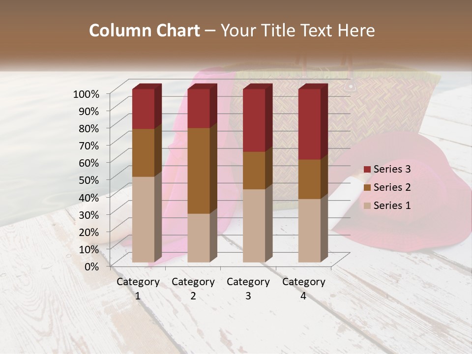 A Pink Hat And A Straw Bag On A Dock PowerPoint Template