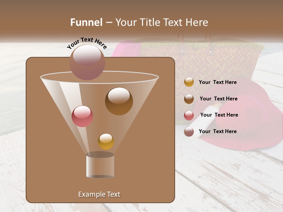 A Pink Hat And A Straw Bag On A Dock PowerPoint Template