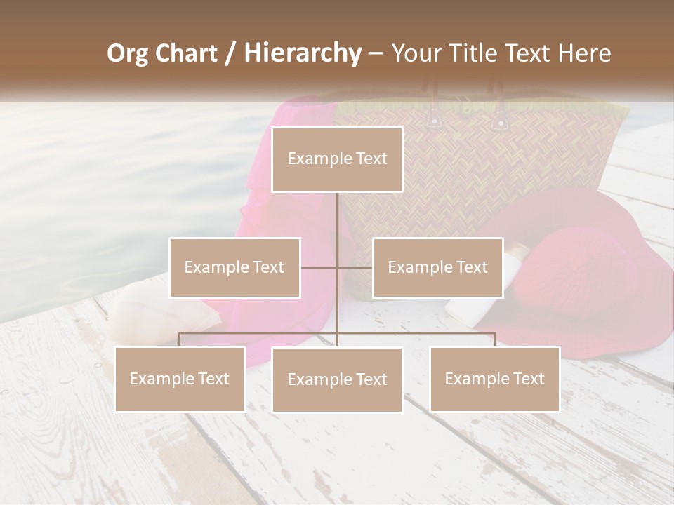 A Pink Hat And A Straw Bag On A Dock PowerPoint Template
