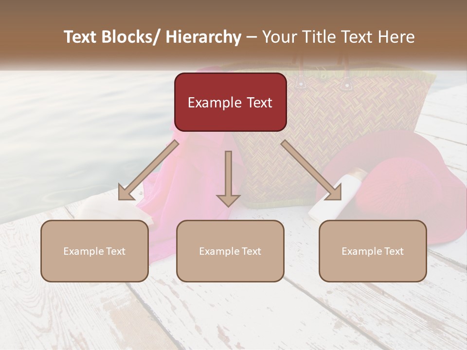 A Pink Hat And A Straw Bag On A Dock PowerPoint Template