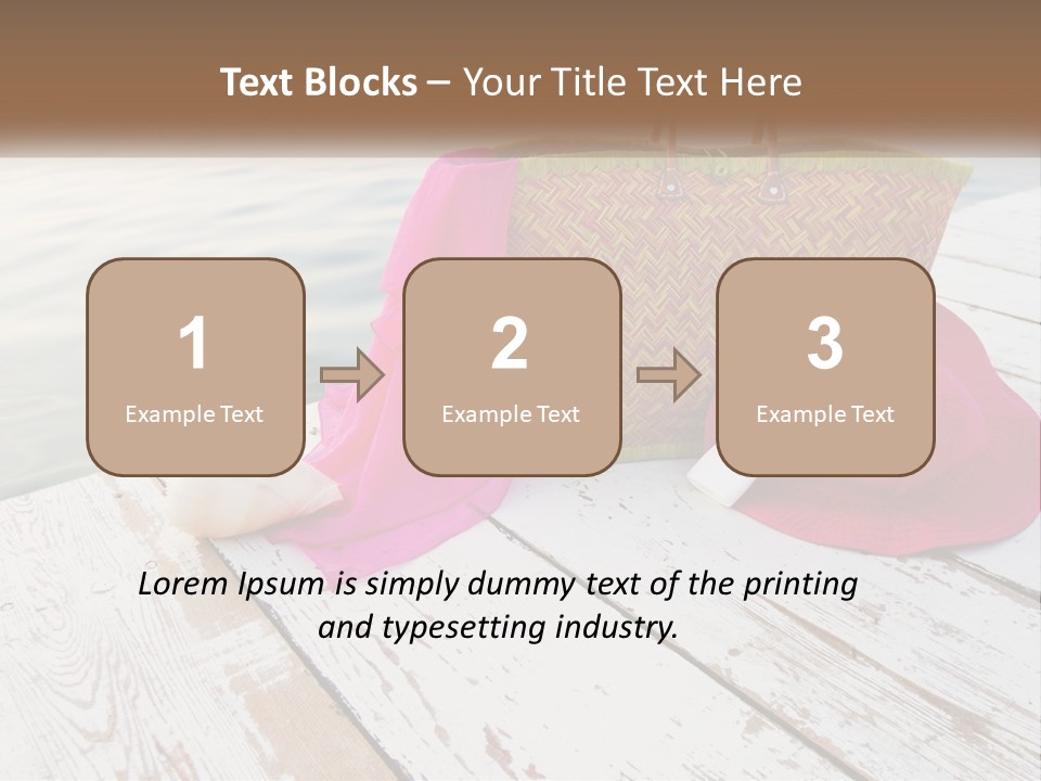 A Pink Hat And A Straw Bag On A Dock PowerPoint Template