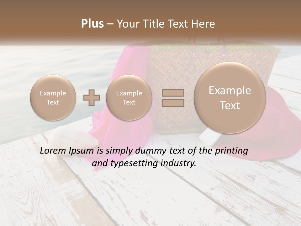 A Pink Hat And A Straw Bag On A Dock PowerPoint Template