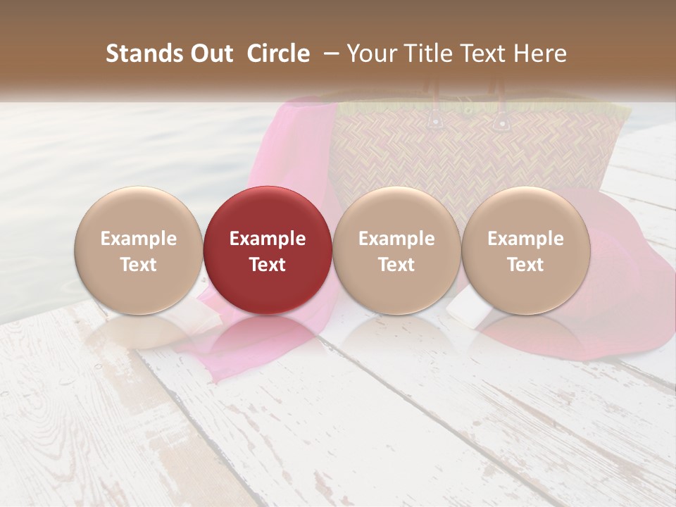 A Pink Hat And A Straw Bag On A Dock PowerPoint Template