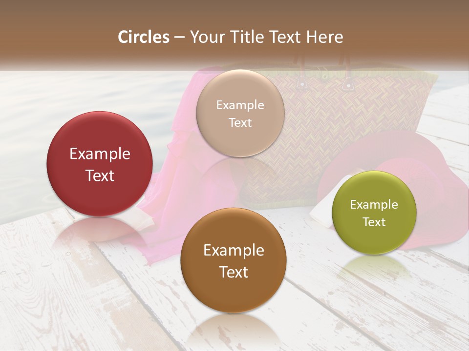A Pink Hat And A Straw Bag On A Dock PowerPoint Template