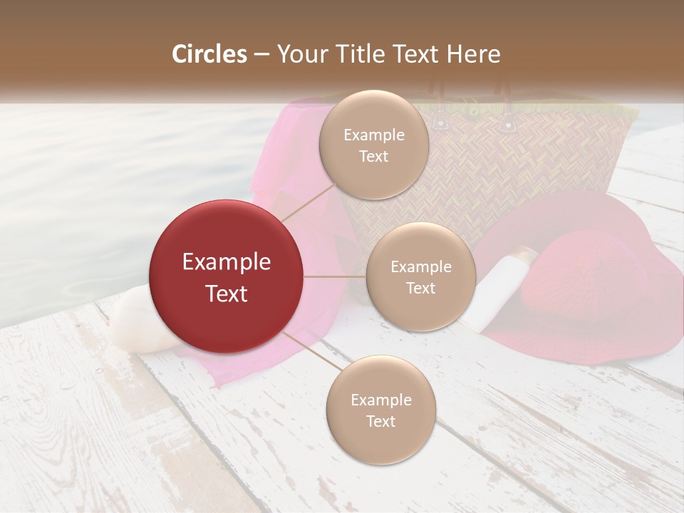 A Pink Hat And A Straw Bag On A Dock PowerPoint Template