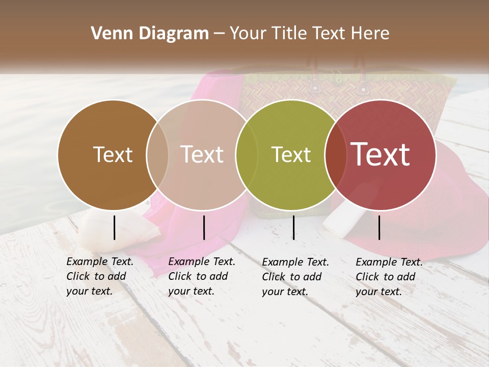A Pink Hat And A Straw Bag On A Dock PowerPoint Template