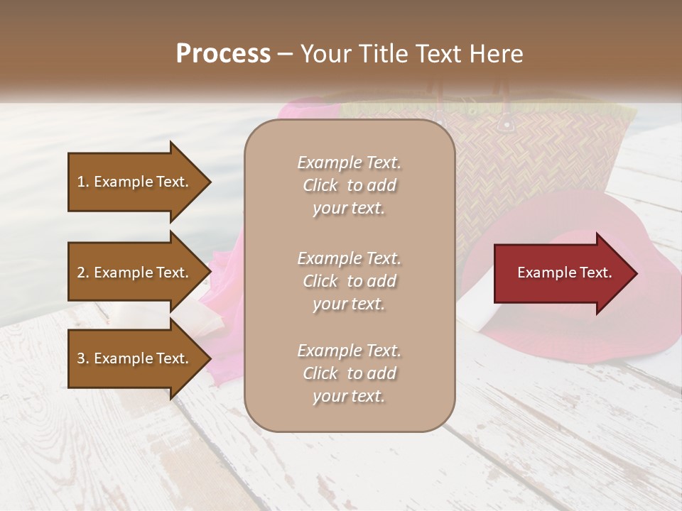 A Pink Hat And A Straw Bag On A Dock PowerPoint Template