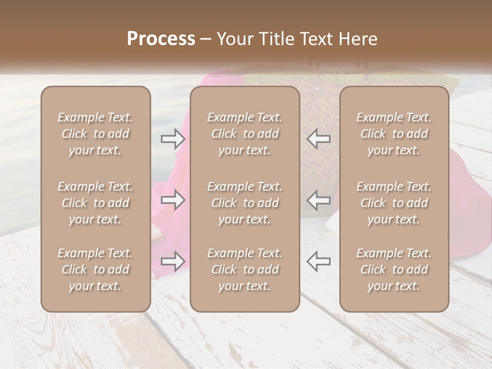 A Pink Hat And A Straw Bag On A Dock PowerPoint Template