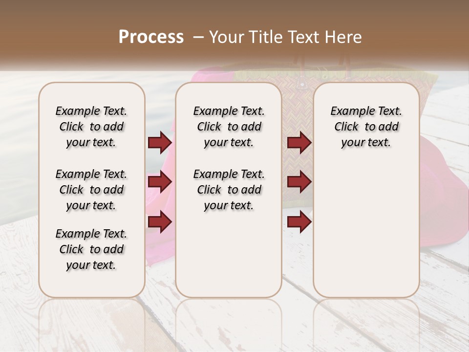 A Pink Hat And A Straw Bag On A Dock PowerPoint Template