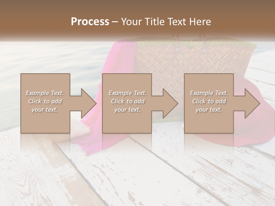 A Pink Hat And A Straw Bag On A Dock PowerPoint Template