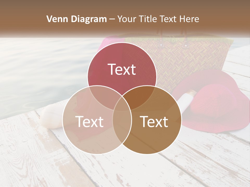 A Pink Hat And A Straw Bag On A Dock PowerPoint Template