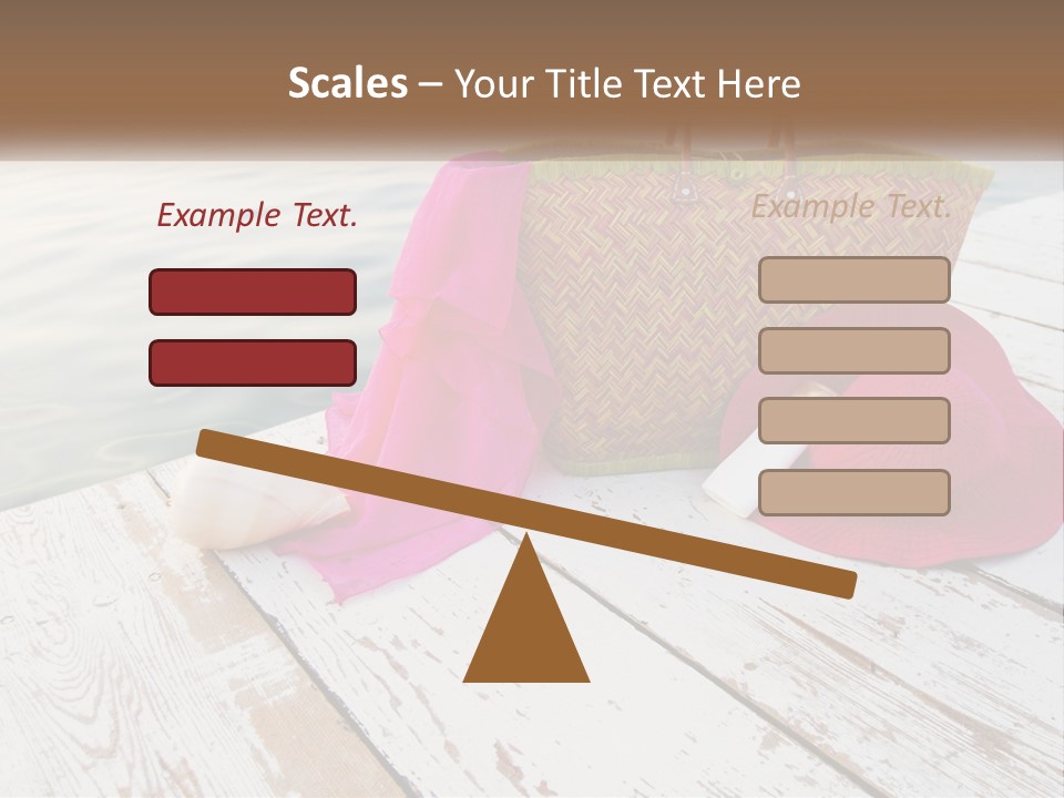 A Pink Hat And A Straw Bag On A Dock PowerPoint Template