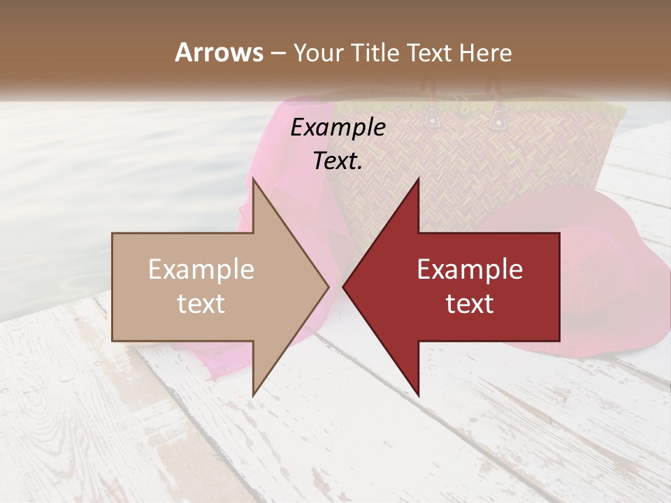A Pink Hat And A Straw Bag On A Dock PowerPoint Template