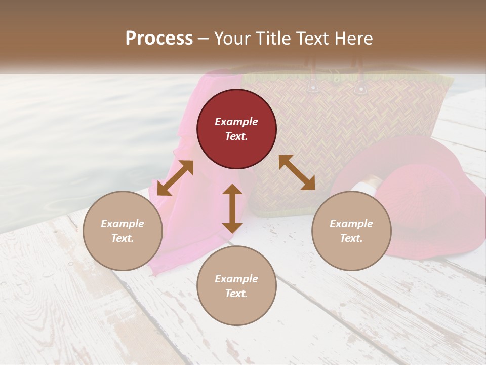A Pink Hat And A Straw Bag On A Dock PowerPoint Template
