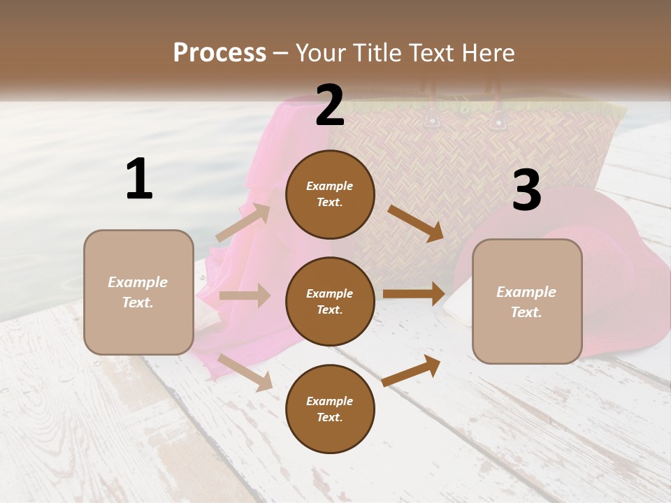 A Pink Hat And A Straw Bag On A Dock PowerPoint Template