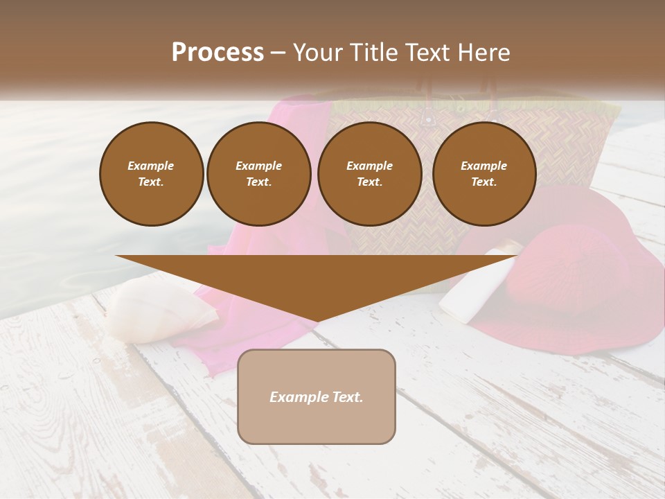 A Pink Hat And A Straw Bag On A Dock PowerPoint Template