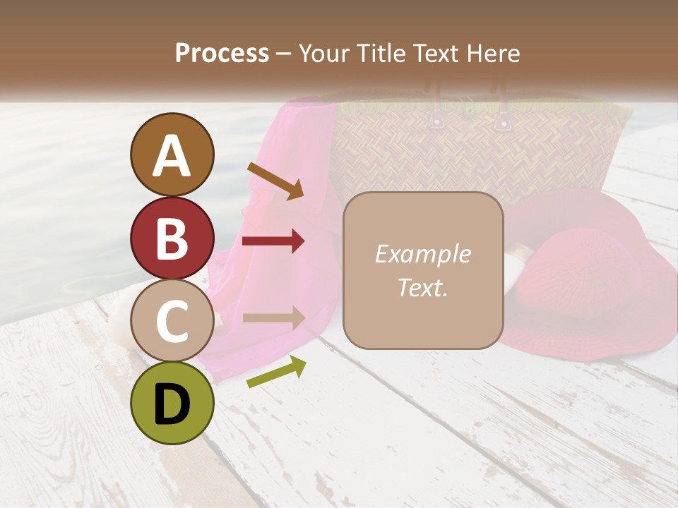 A Pink Hat And A Straw Bag On A Dock PowerPoint Template