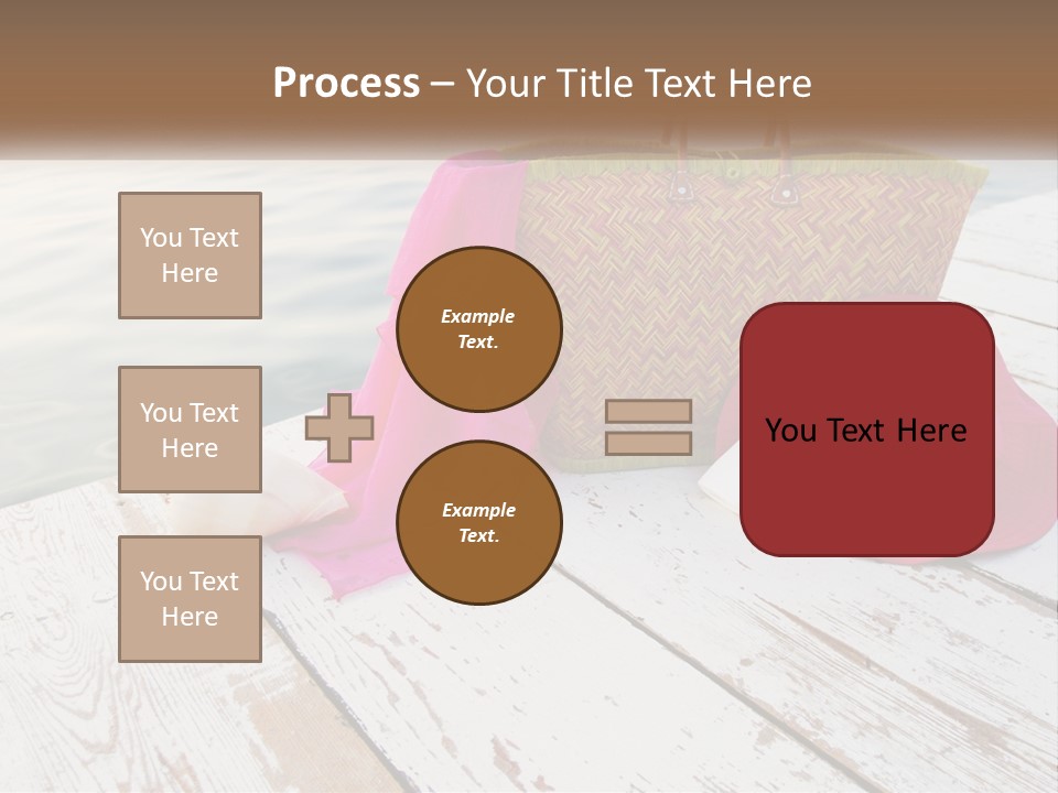 A Pink Hat And A Straw Bag On A Dock PowerPoint Template