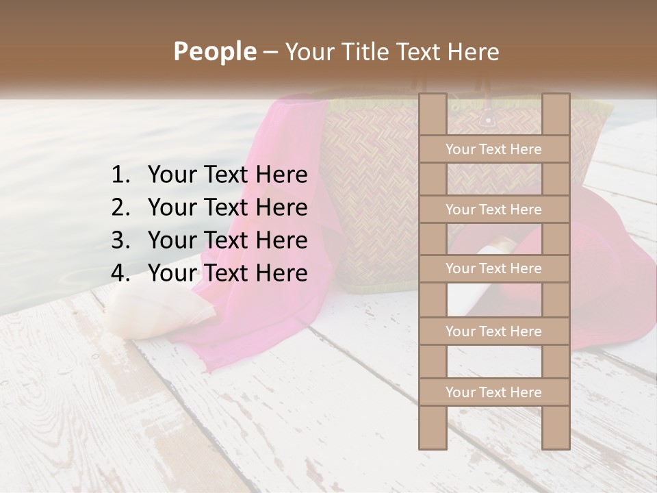 A Pink Hat And A Straw Bag On A Dock PowerPoint Template