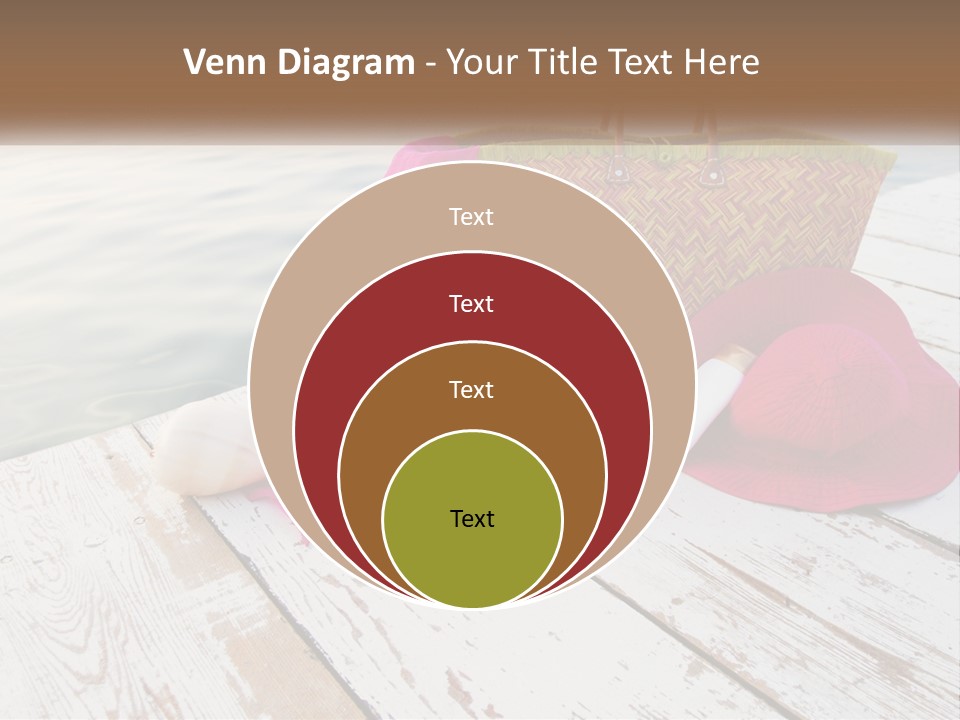 A Pink Hat And A Straw Bag On A Dock PowerPoint Template