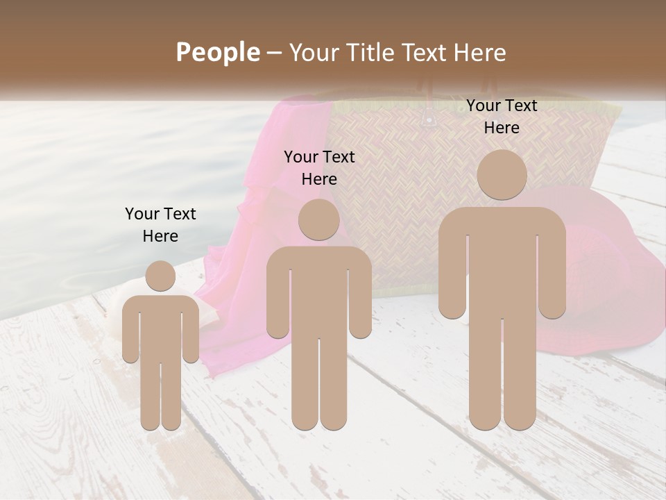 A Pink Hat And A Straw Bag On A Dock PowerPoint Template