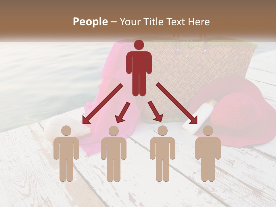 A Pink Hat And A Straw Bag On A Dock PowerPoint Template