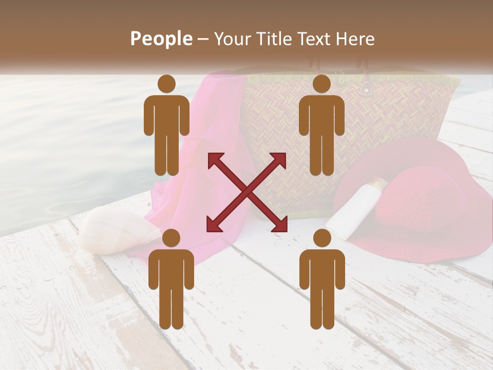 A Pink Hat And A Straw Bag On A Dock PowerPoint Template