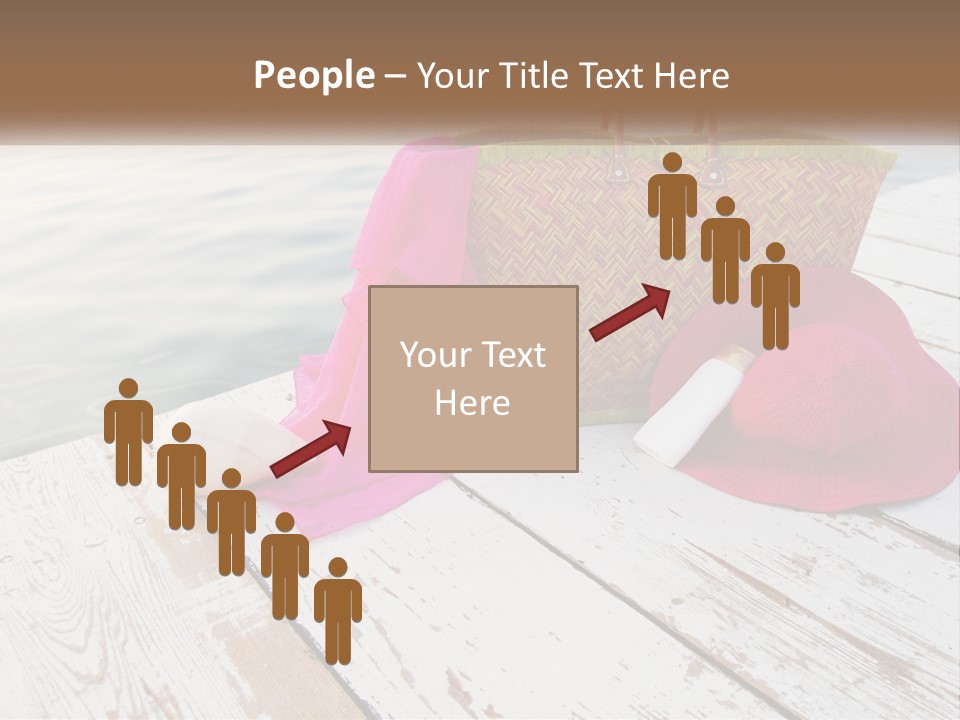 A Pink Hat And A Straw Bag On A Dock PowerPoint Template