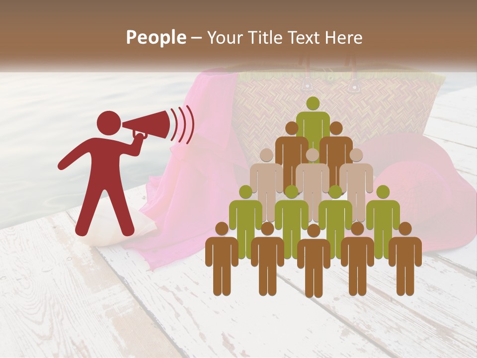 A Pink Hat And A Straw Bag On A Dock PowerPoint Template
