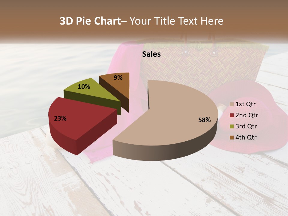 A Pink Hat And A Straw Bag On A Dock PowerPoint Template