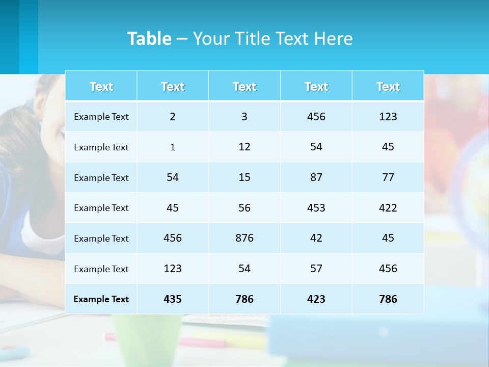Two Young Girls Are Sitting At A Desk With Pencils PowerPoint Template