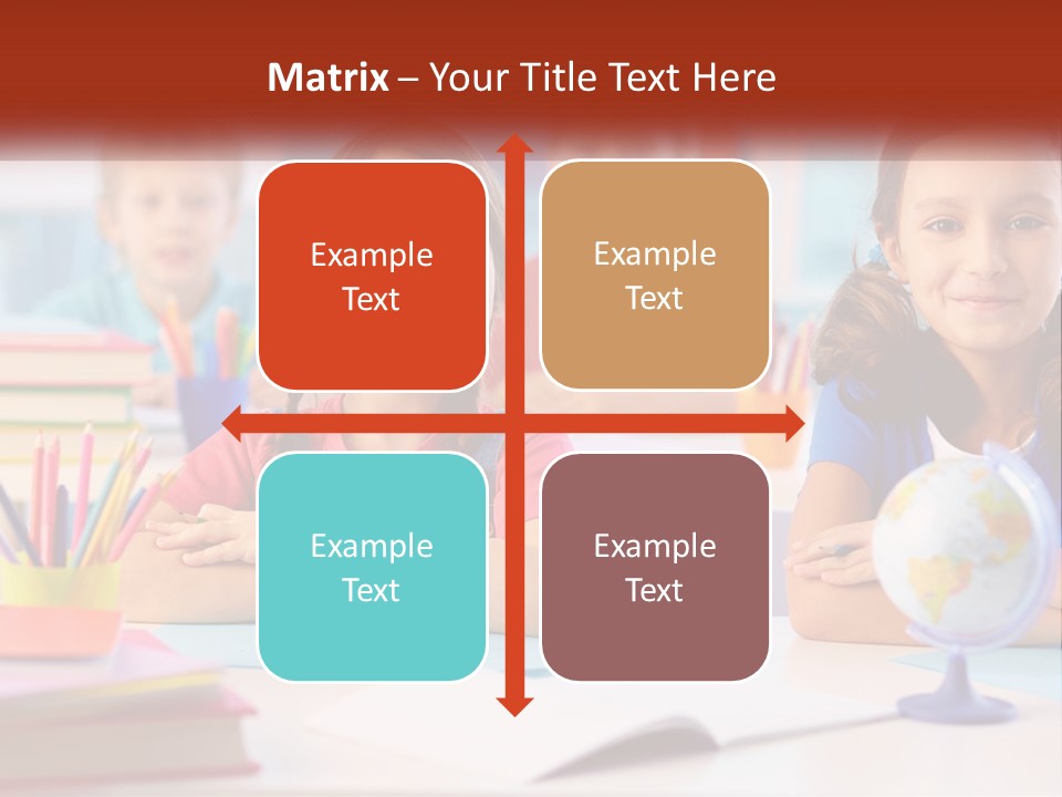 A Group Of Children Sitting At A Table PowerPoint Template