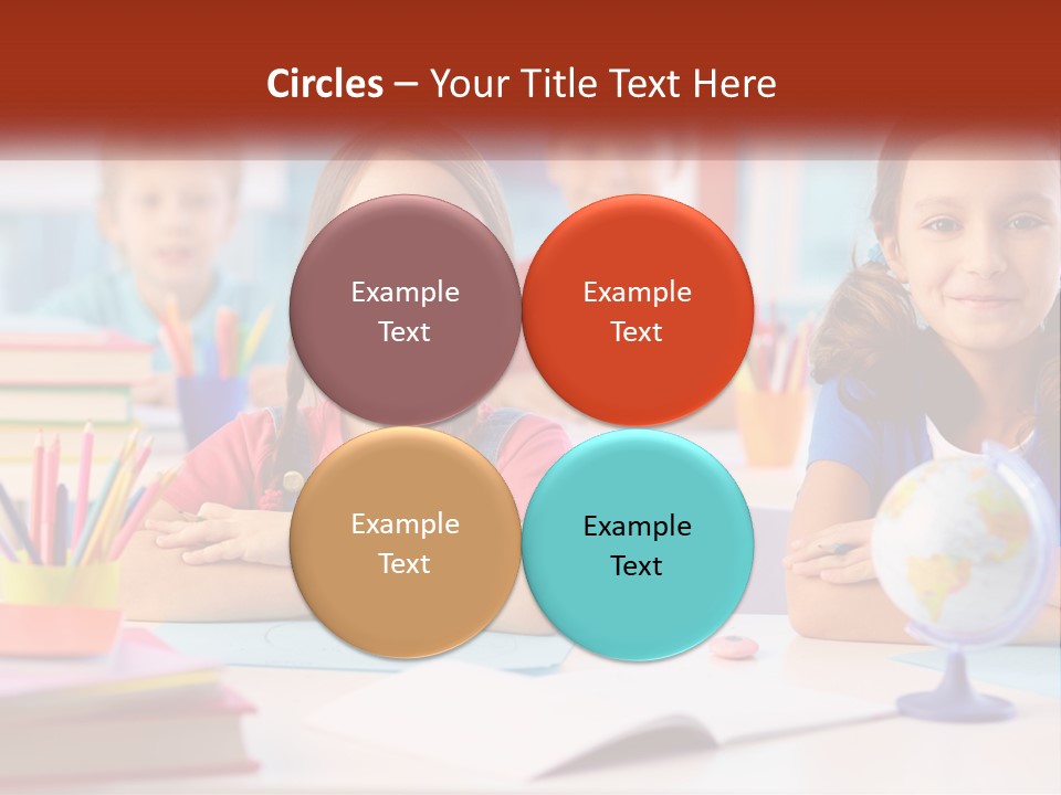 A Group Of Children Sitting At A Table PowerPoint Template