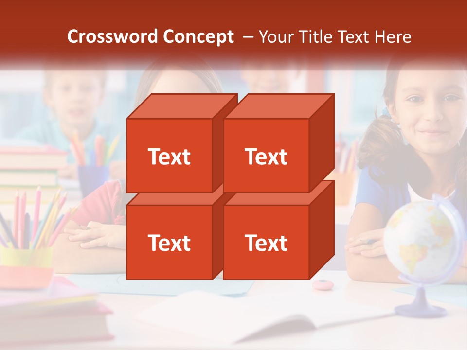 A Group Of Children Sitting At A Table PowerPoint Template