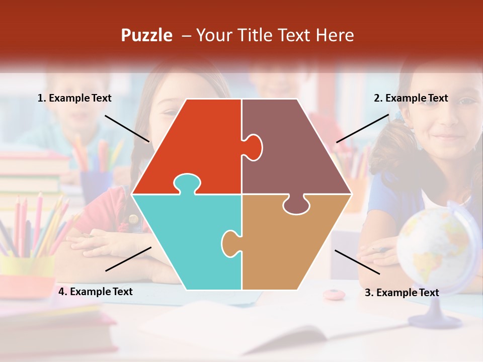 A Group Of Children Sitting At A Table PowerPoint Template