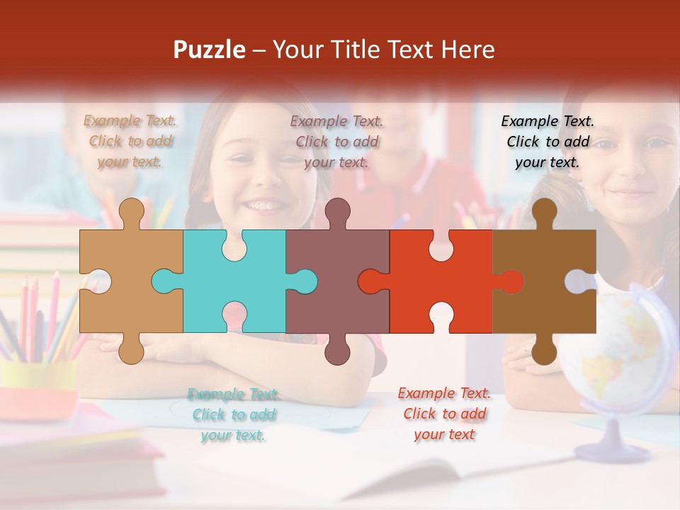 A Group Of Children Sitting At A Table PowerPoint Template