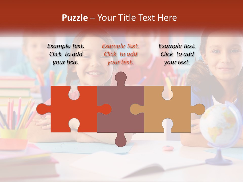 A Group Of Children Sitting At A Table PowerPoint Template