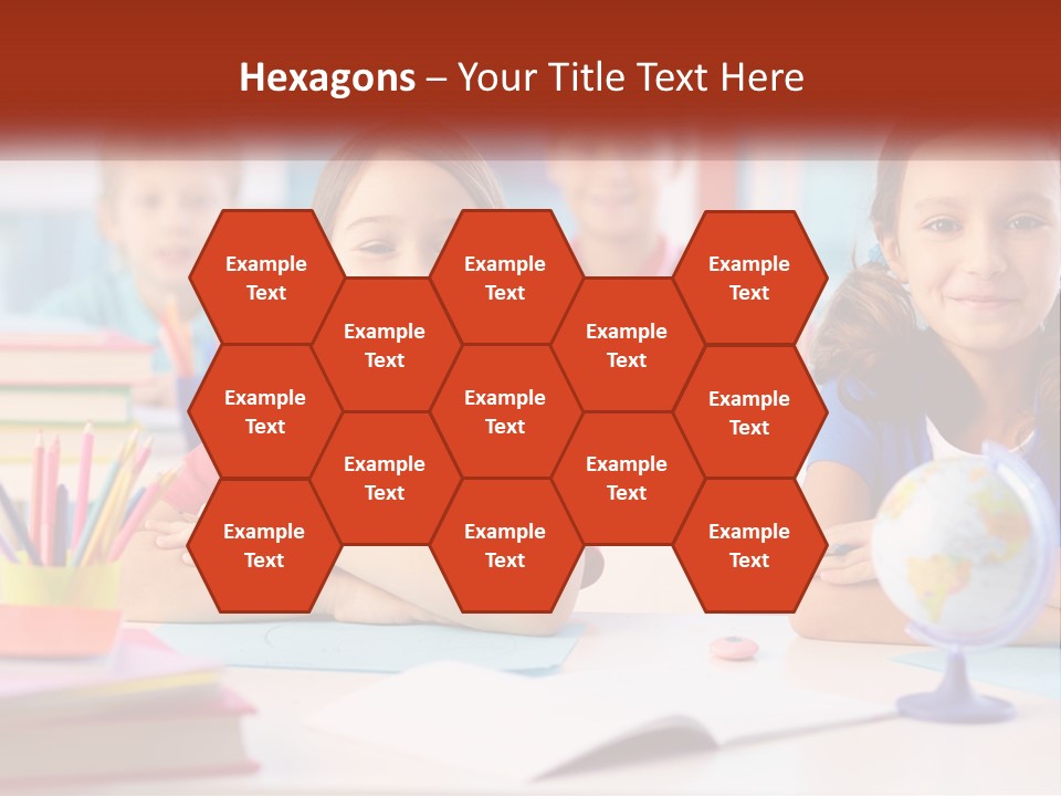A Group Of Children Sitting At A Table PowerPoint Template