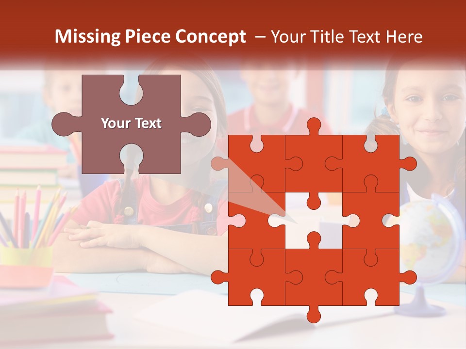 A Group Of Children Sitting At A Table PowerPoint Template