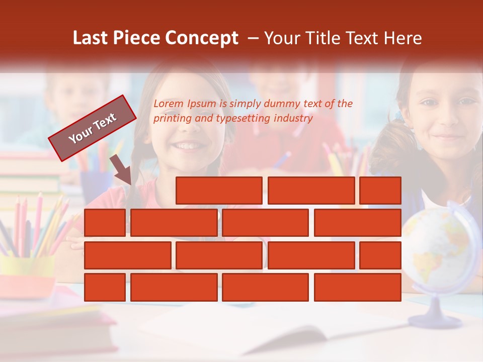A Group Of Children Sitting At A Table PowerPoint Template