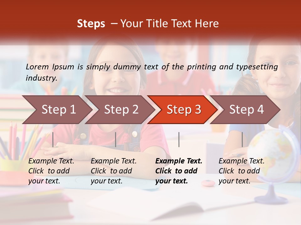 A Group Of Children Sitting At A Table PowerPoint Template