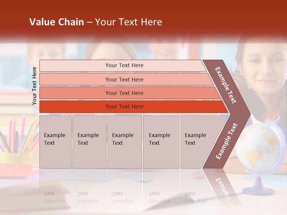 A Group Of Children Sitting At A Table PowerPoint Template
