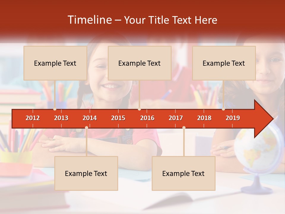 A Group Of Children Sitting At A Table PowerPoint Template