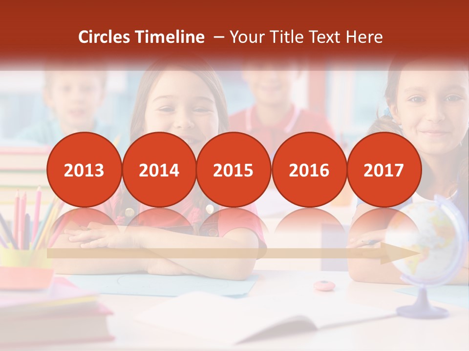 A Group Of Children Sitting At A Table PowerPoint Template