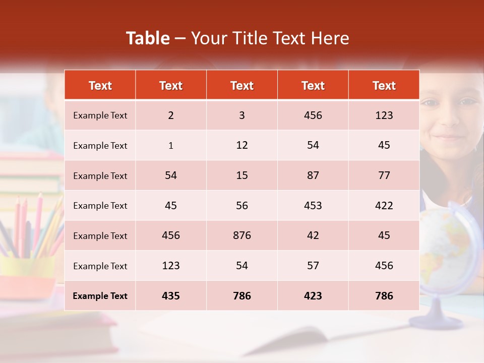 A Group Of Children Sitting At A Table PowerPoint Template