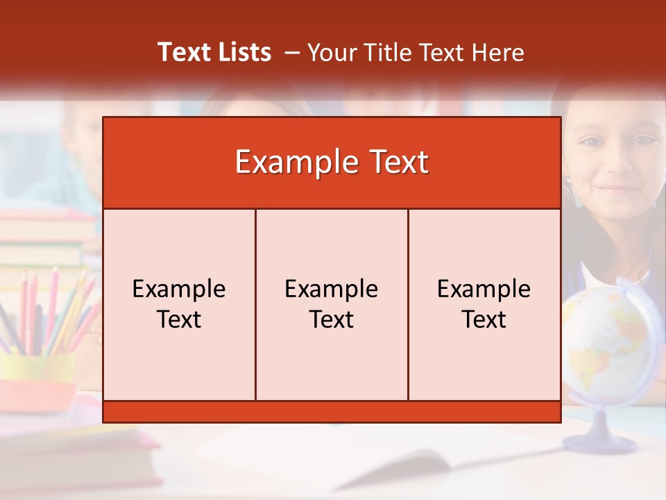 A Group Of Children Sitting At A Table PowerPoint Template